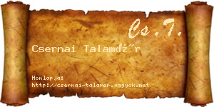 Csernai Talamér névjegykártya